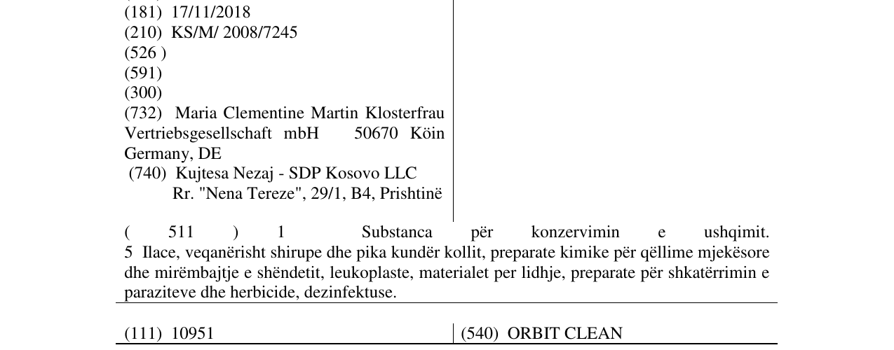 Zëri i markës Soledum në buletin