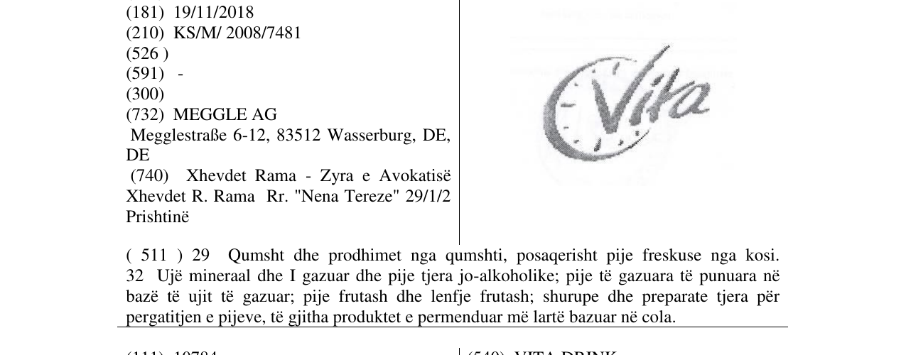 Zëri i markës VITA në buletin