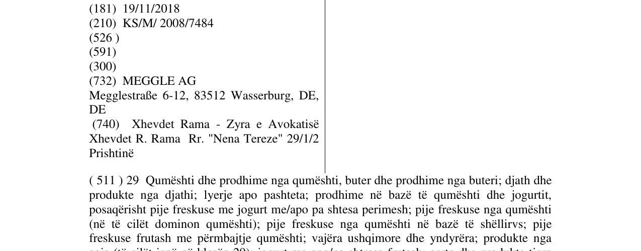 Zëri i markës VITALITÉ në buletin