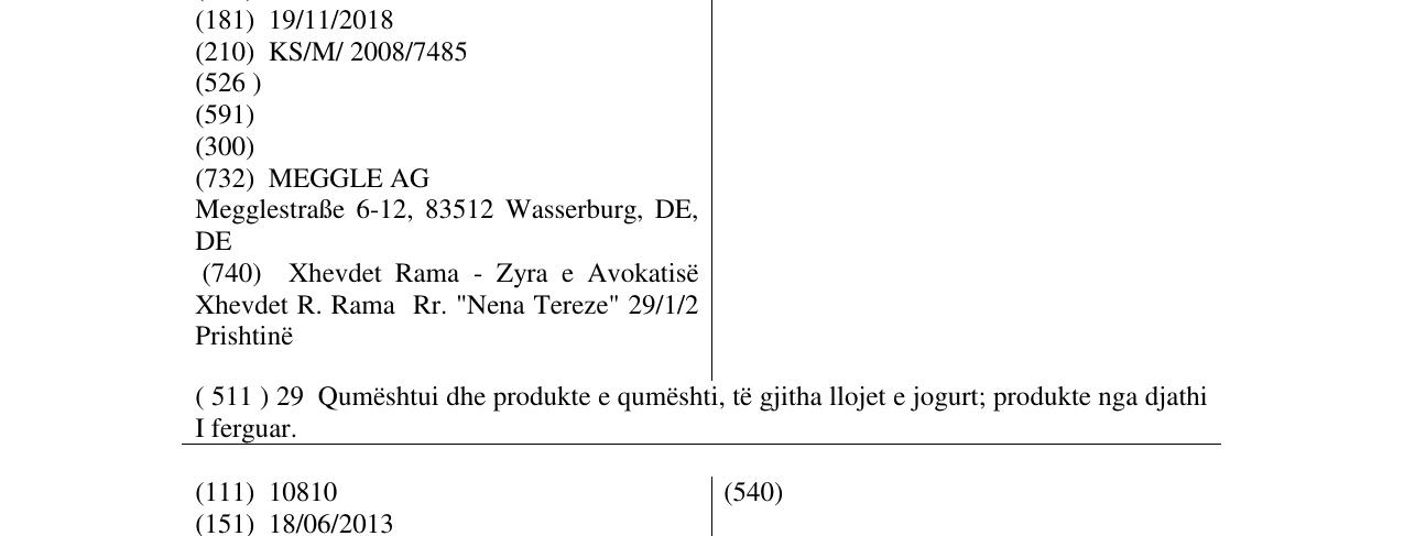 Zëri i markës SALATISSIMA në buletin