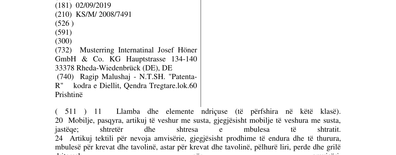 Zëri i markës Musterring në buletin