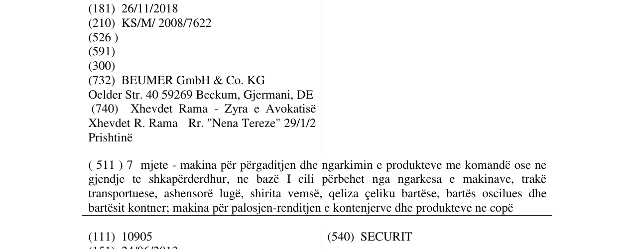 Zëri i markës BEUMER në buletin