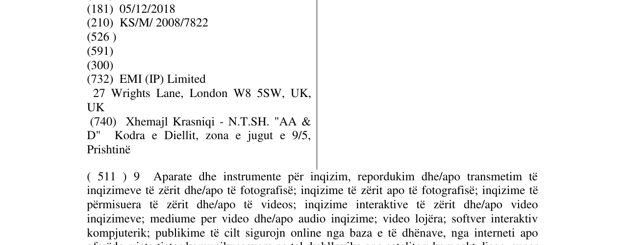 Zëri i markës EMI në buletin