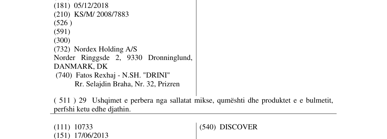 Zëri i markës AKADIA në buletin