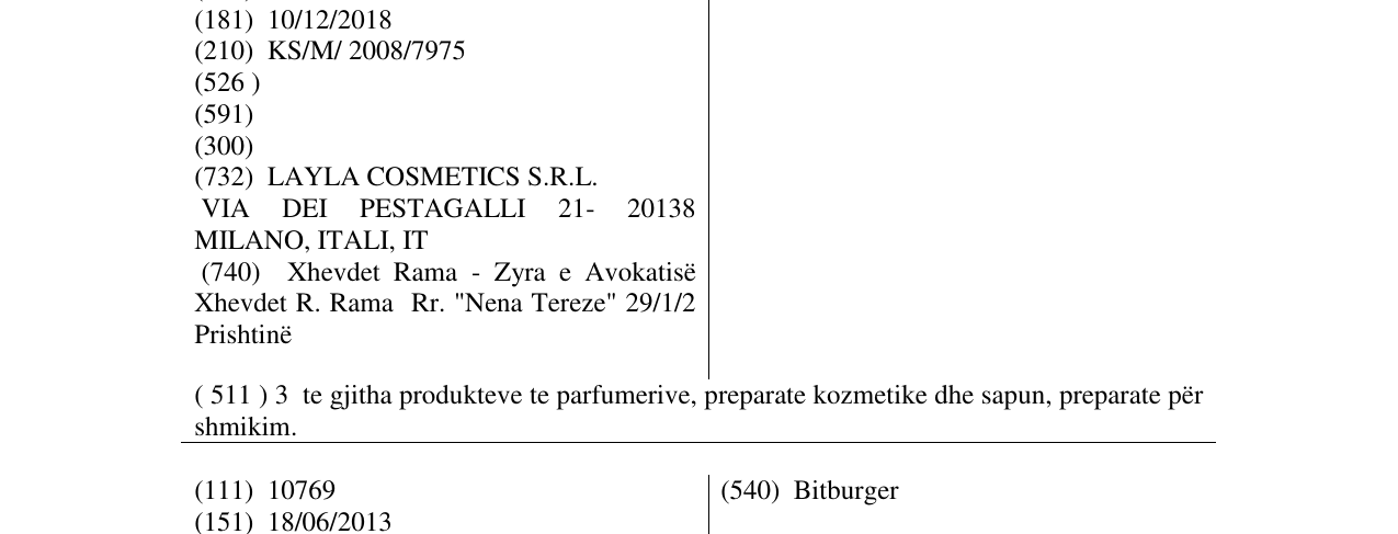 Zëri i markës LEYLA në buletin