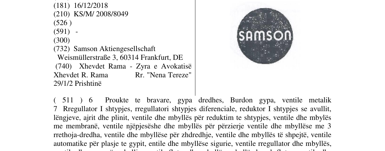Zëri i markës samson në buletin