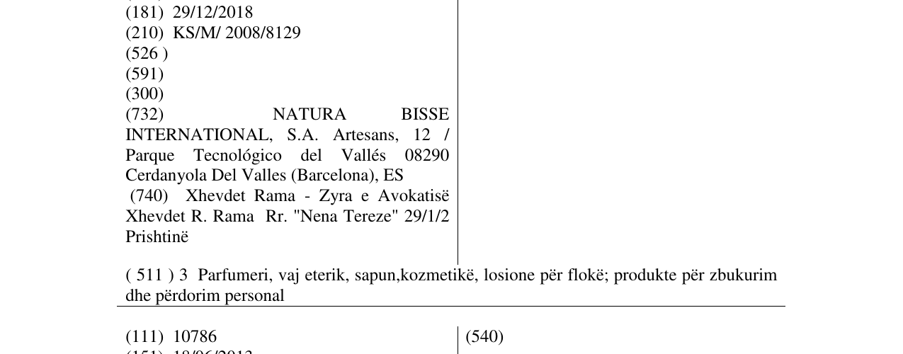 Zëri i markës NATURA BISSÉ në buletin
