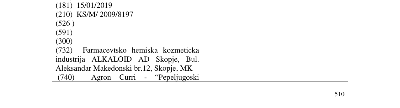 Zëri i markës PROCULIN në buletin