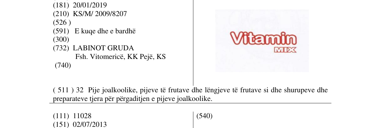 Zëri i markës Vitamin MIX në buletin