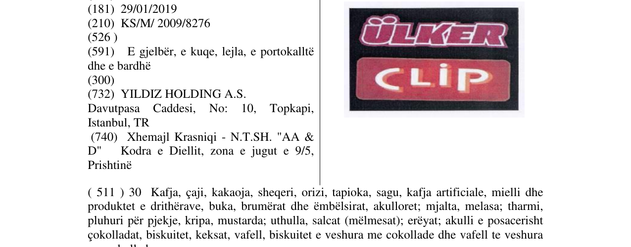 Zëri i markës ÜLKER CLIP në buletin