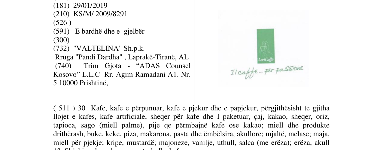 Zëri i markës Il caffe...per paSSione në buletin