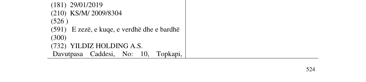 Zëri i markës ÜLKER TEMPO në buletin