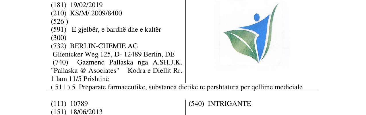 The entry of the trademark Figurative mark in the bulletin