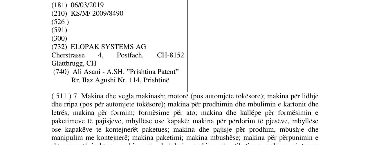 Zëri i markës ELOPAK në buletin