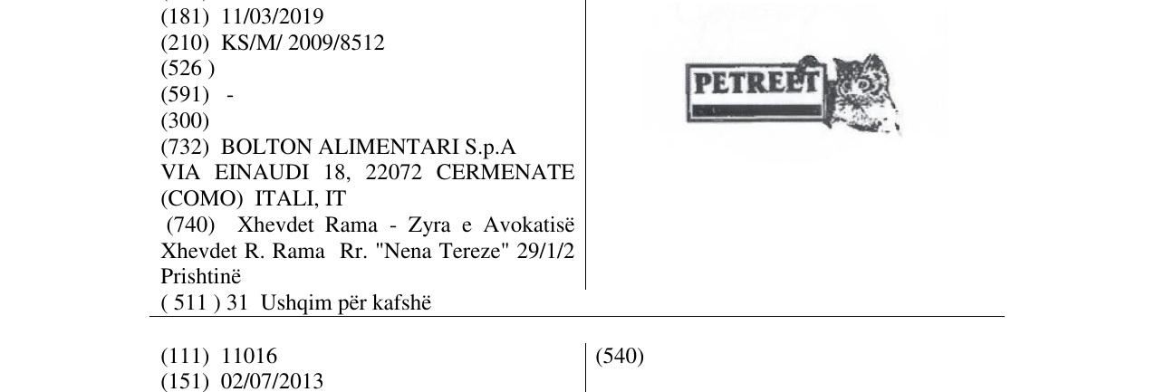 Zëri i markës PETREET në buletin