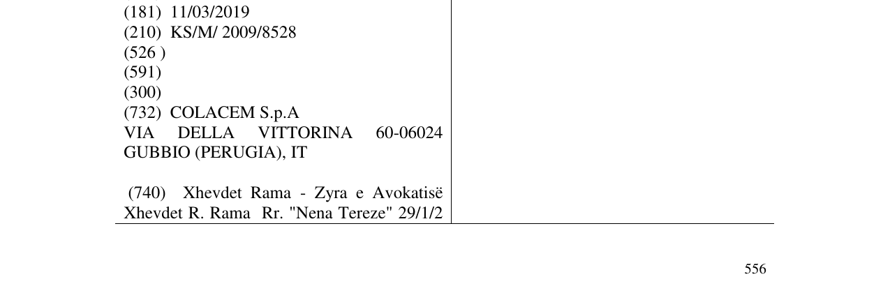 Zëri i markës COLACEM në buletin