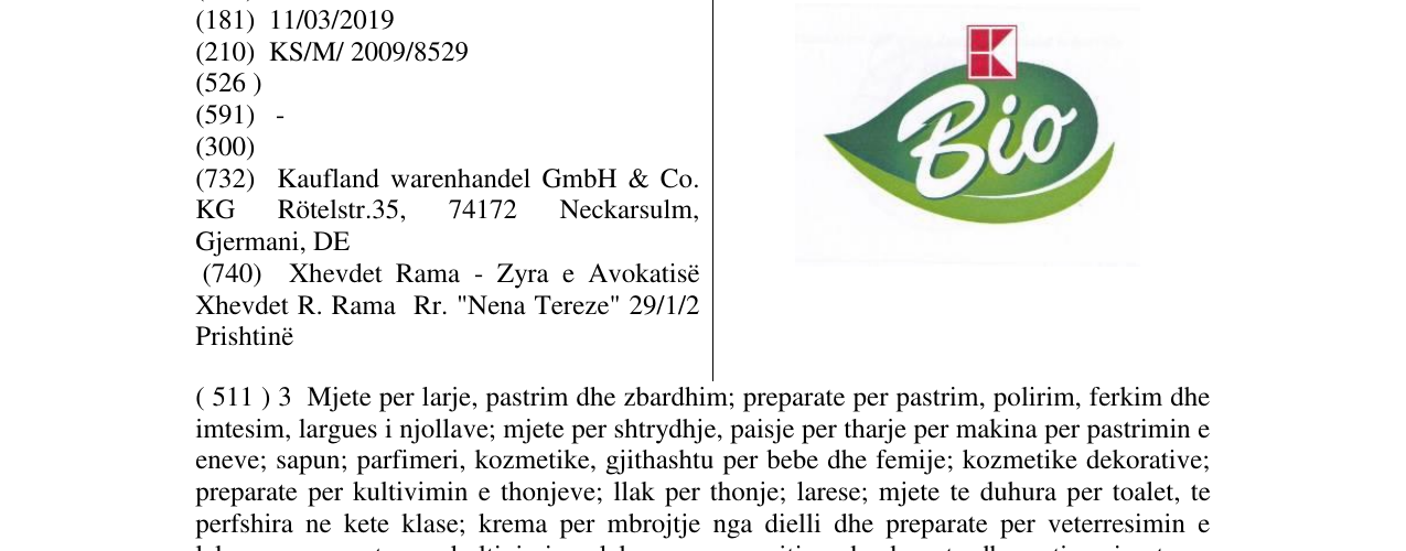 Zëri i markës Markë figurative në buletin