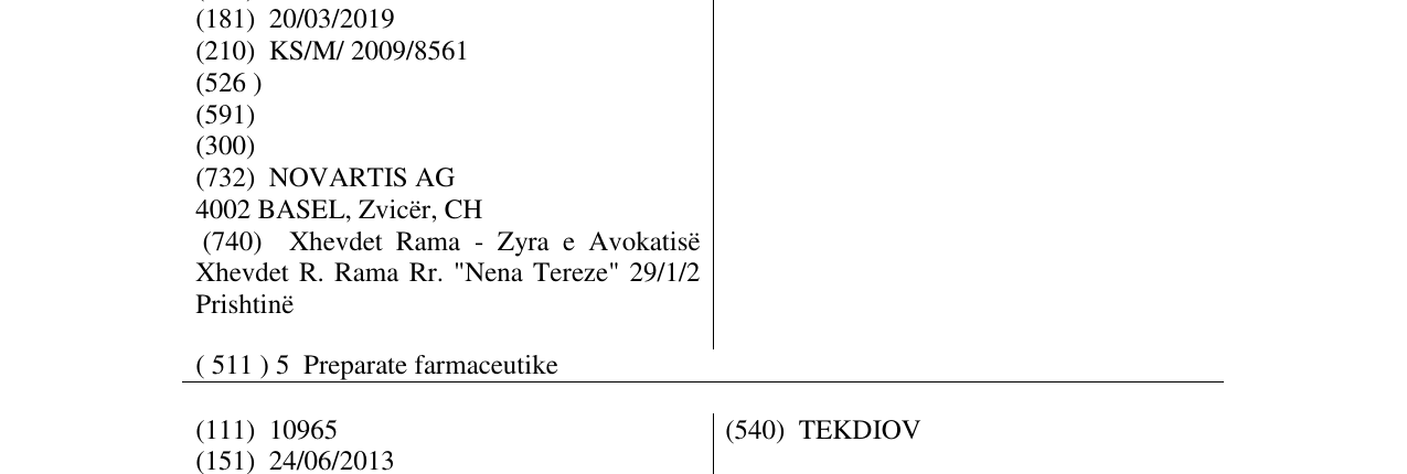 Zëri i markës VALTURNA në buletin
