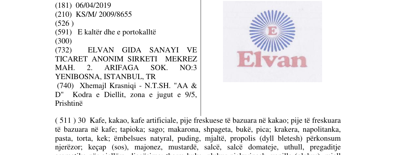 Zëri i markës Elvan në buletin