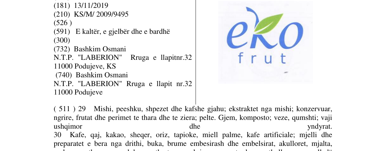 Zëri i markës eko frut në buletin
