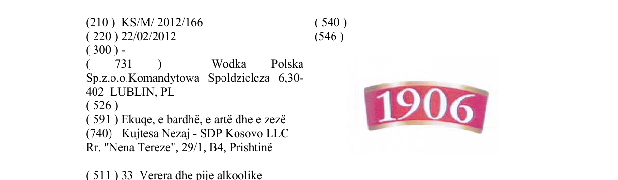 Zëri i markës 1906 në buletin