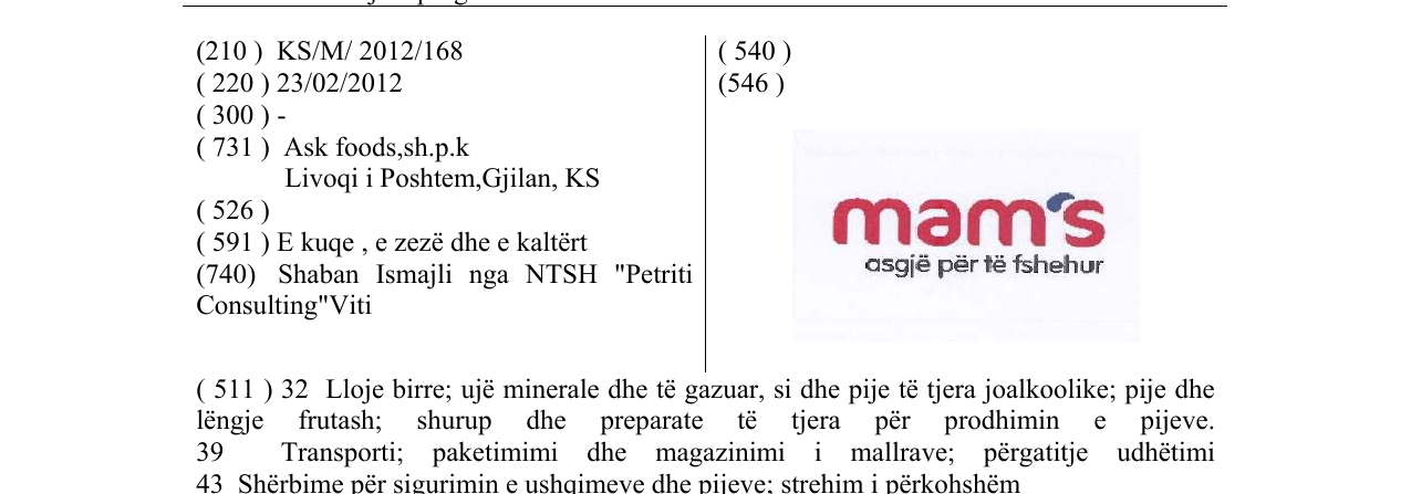 Zëri i markës mam's në buletin