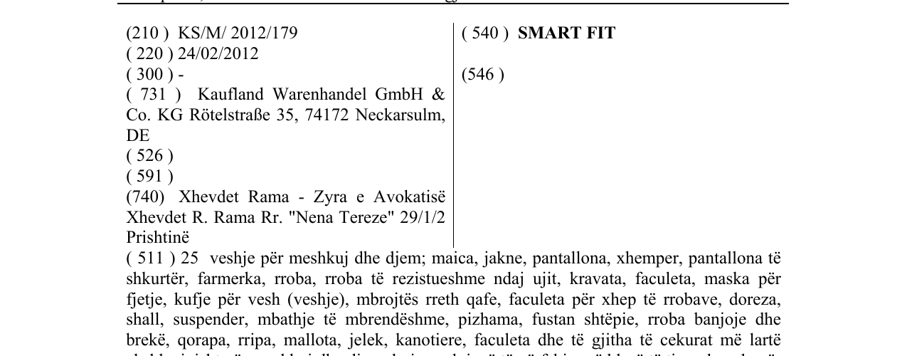 Zëri i markës SMART FIT në buletin