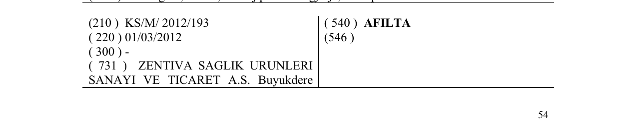 Zëri i markës AFILTA në buletin