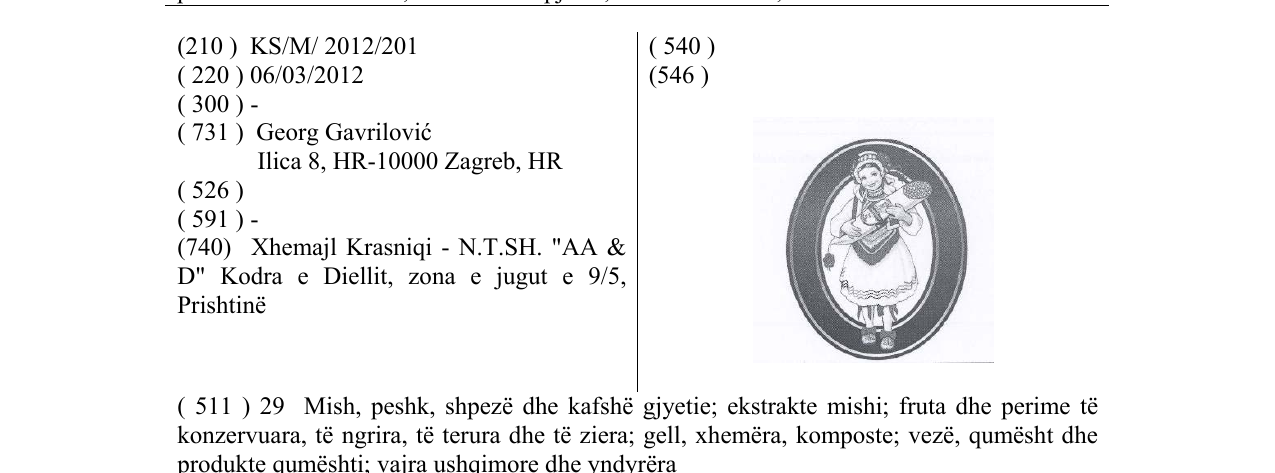 Zëri i markës Markë figurative në buletin
