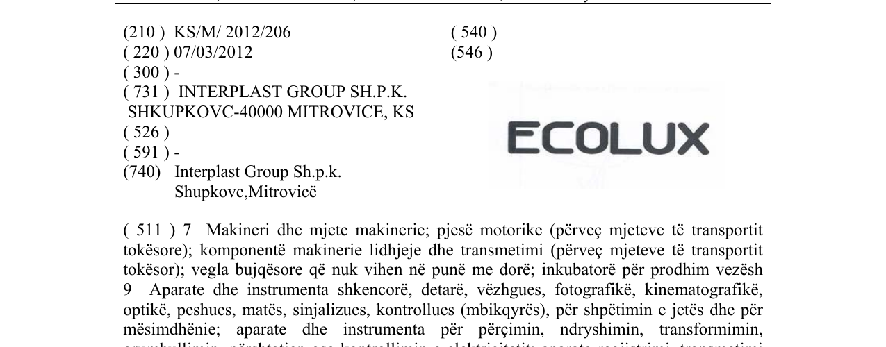Zëri i markës ECOLUX në buletin