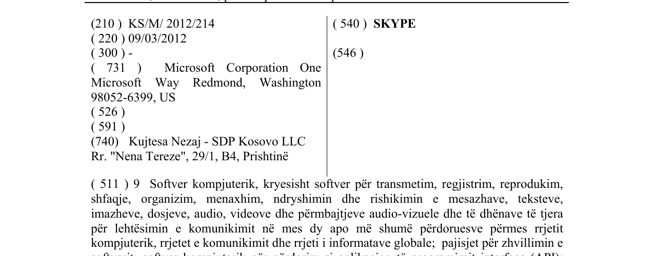 Zëri i markës SKYPE në buletin