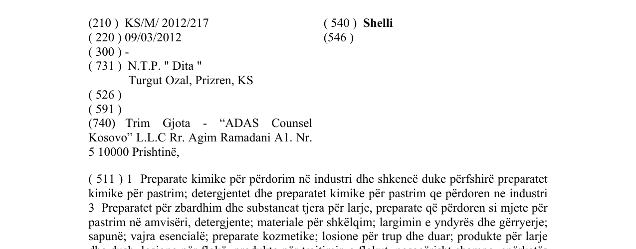Zëri i markës Shelli në buletin