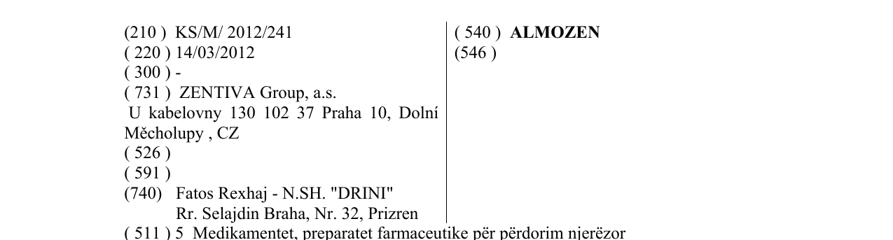 Zëri i markës ALMOZEN në buletin