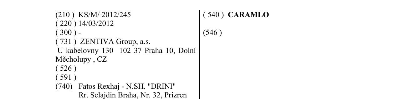 Zëri i markës CARAMLO në buletin
