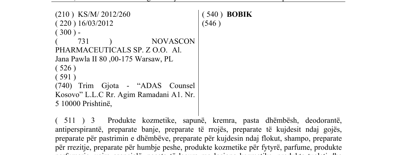 Zëri i markës BOBIK në buletin