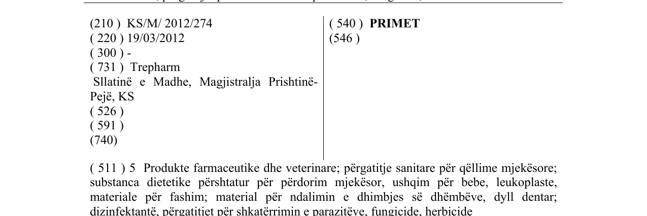 Zëri i markës PRIMET në buletin
