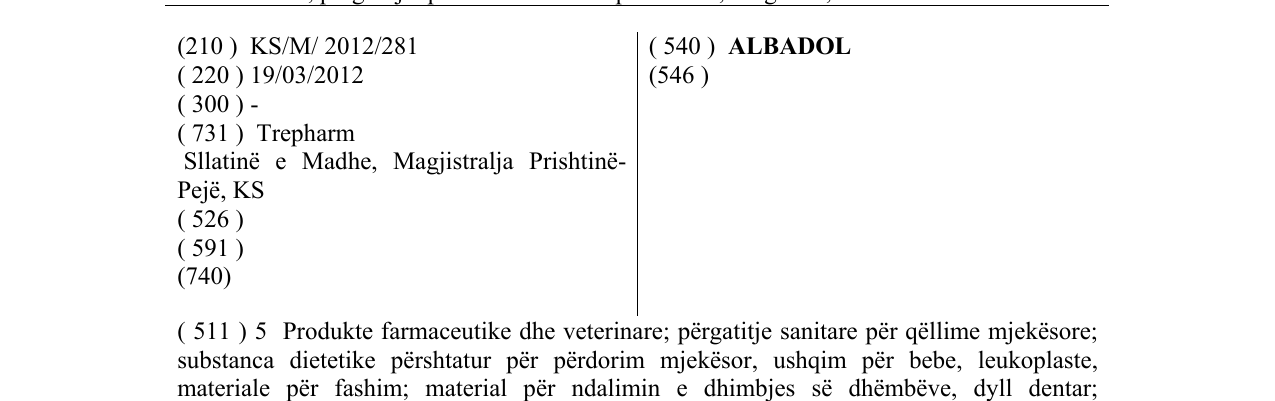 Zëri i markës ALBADOL në buletin