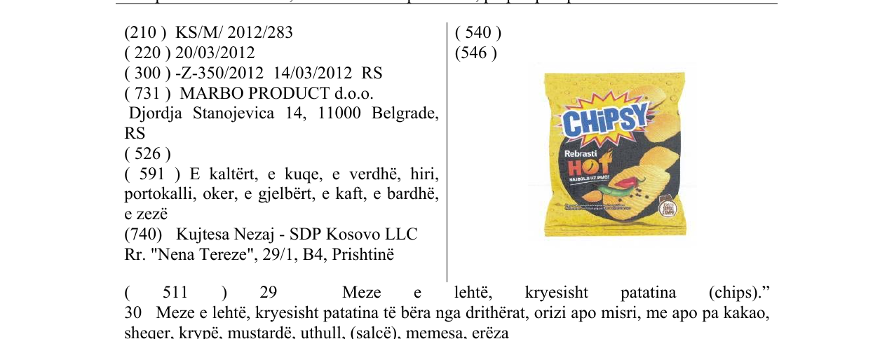 Zëri i markës CHiPSY në buletin