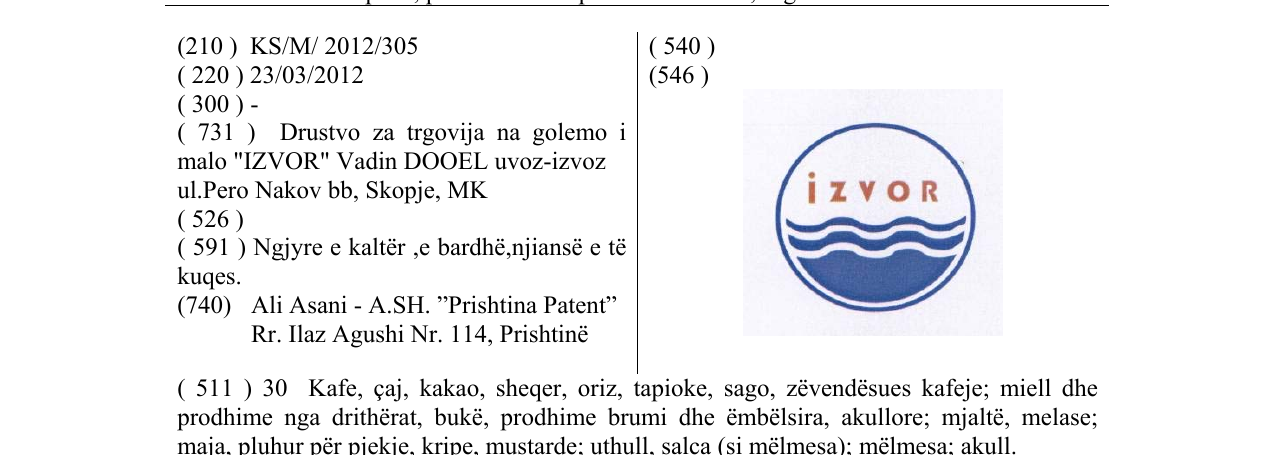 Zëri i markës IZVOR në buletin