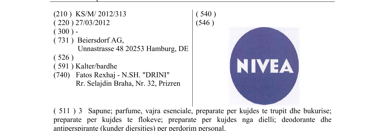 Zëri i markës NIVEA në buletin