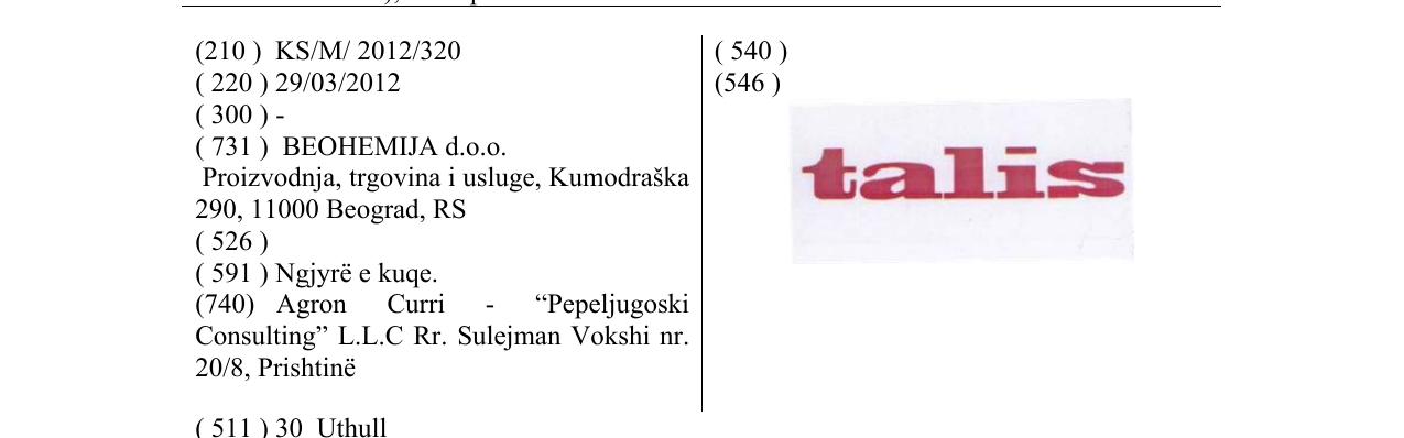 Zëri i markës talis në buletin