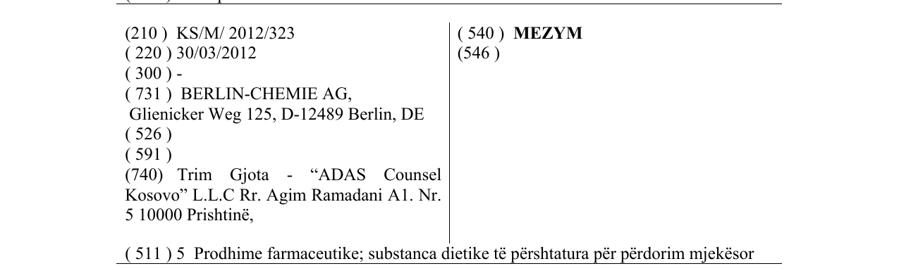 Zëri i markës MEZYM në buletin