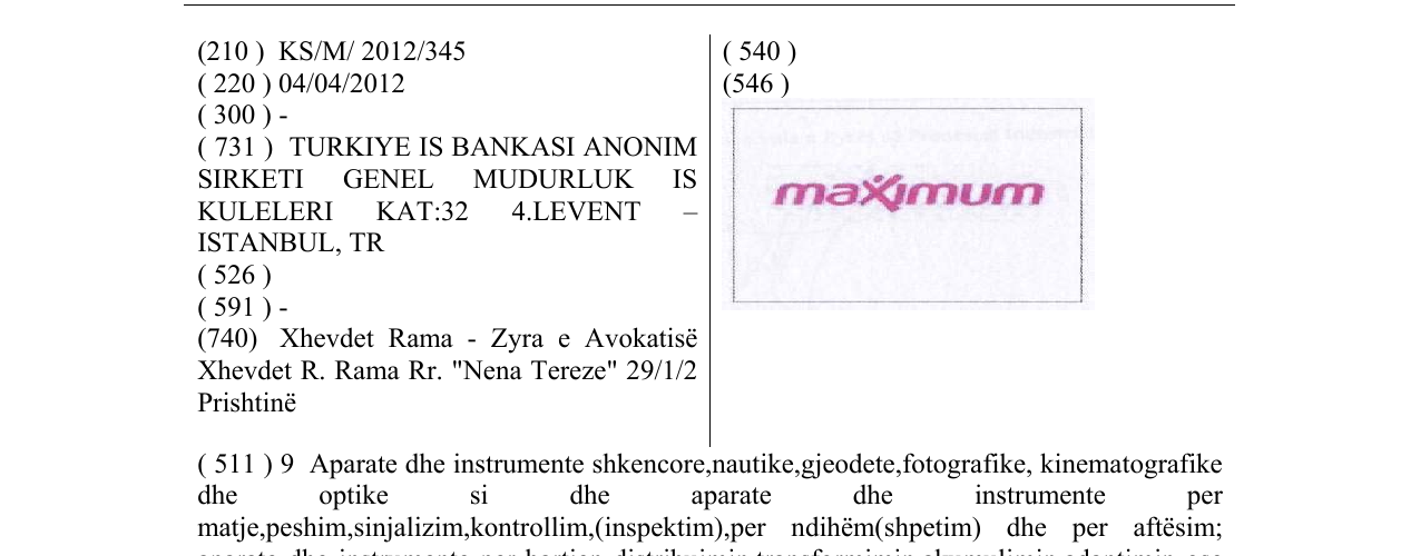 Zëri i markës maximum në buletin