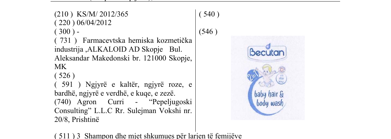 Zëri i markës Becutan në buletin
