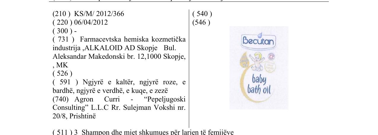 Zëri i markës Becutan në buletin