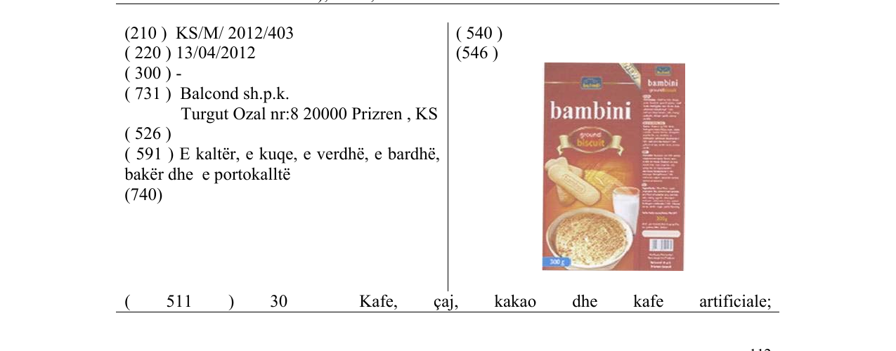 Zëri i markës bambini në buletin