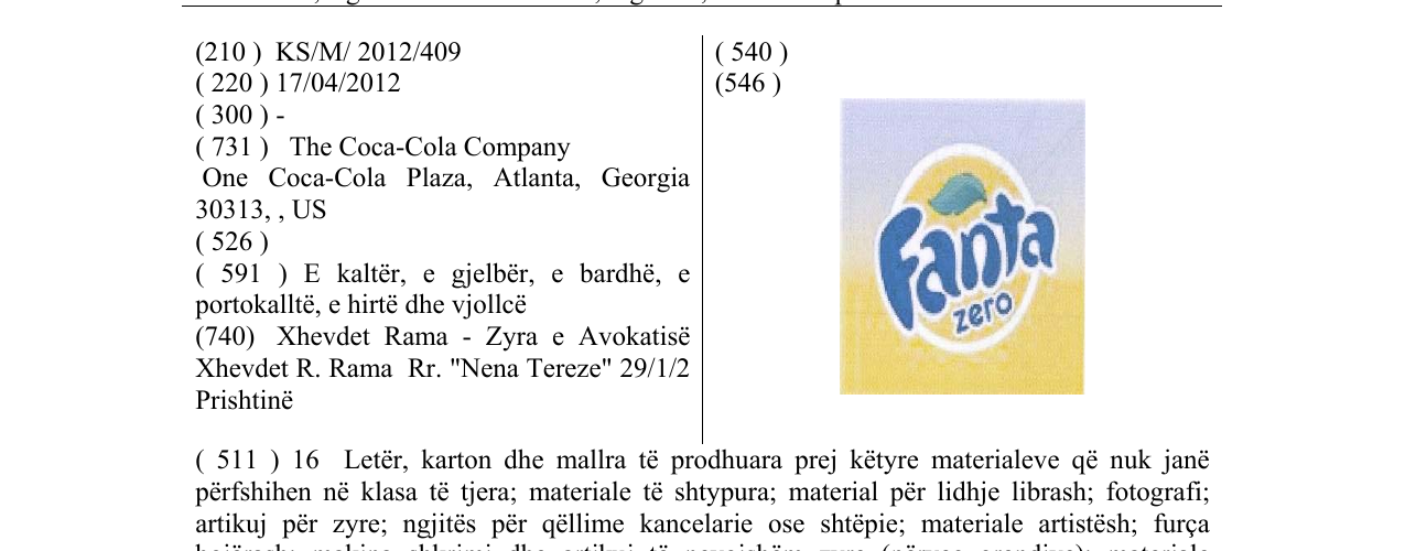 Zëri i markës Fanta zero në buletin