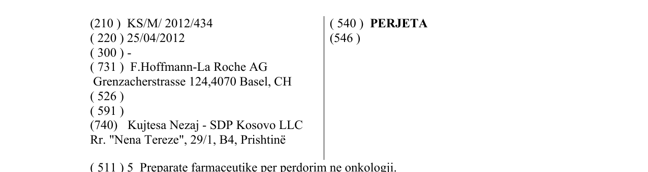 Zëri i markës PERJETA në buletin
