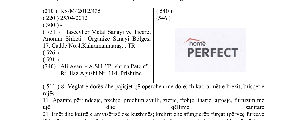 Zëri i markës home PERFECT në buletin