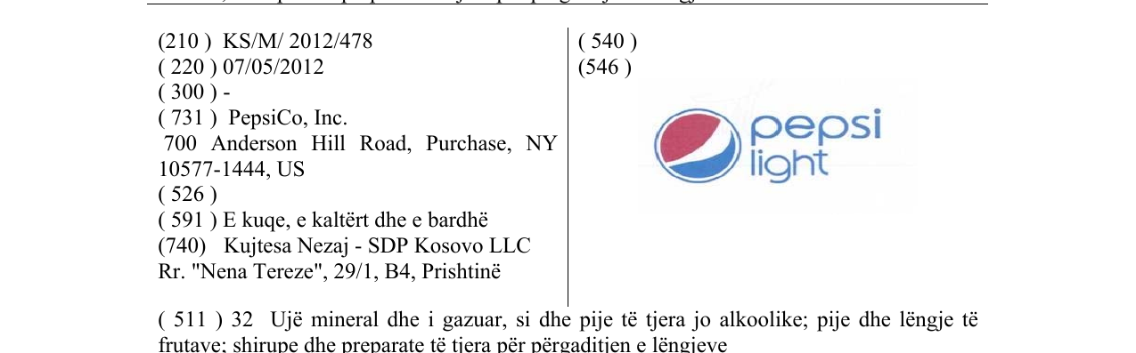Zëri i markës pepsi light në buletin